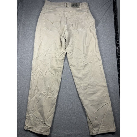 Vtg 90s Levis Silvertab Jeans 30x30 Tan Loose Fit Made in USA - Picture 10 of 15